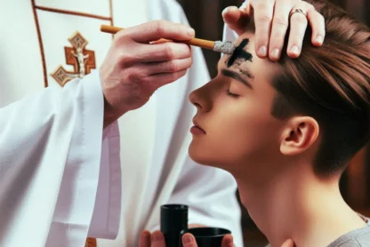 Ash Wednesday receiving ashes