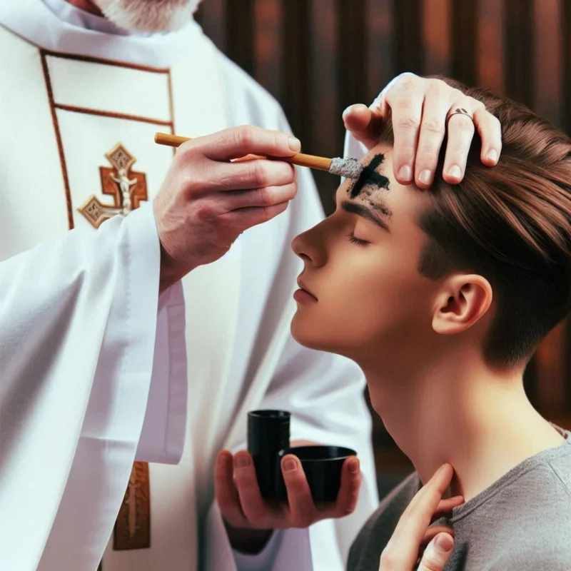 Ash Wednesday receiving ashes
