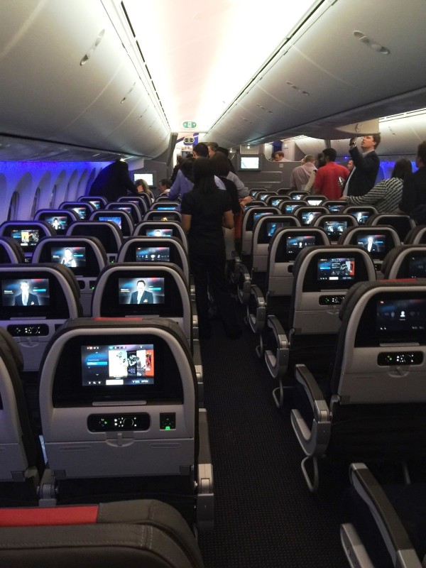 Personal video screens at every seat. Seats are 3x3x3.