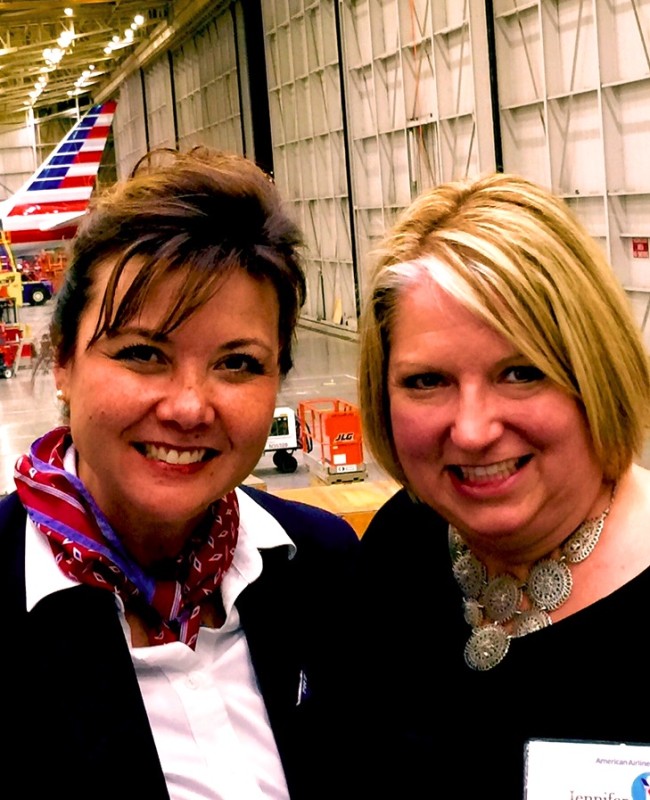 On my way to the cockpit, I ran into Kazumi, one of my favorite AA flight attendants. You may recognize her from the safety video.